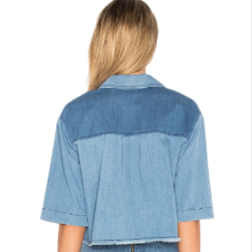 Ei8ht Dreams Color Block Crop Button Up - image 4